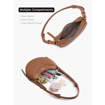 Crescent Shoulder Bag for Women - Premium Leather Design