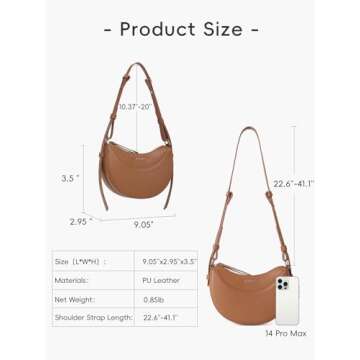 Crescent Shoulder Bag for Women - Premium Leather Design