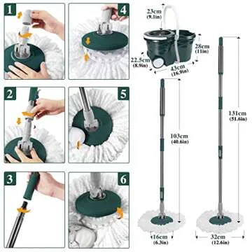 Masthome Mop and Bucket Set for Easy Floor Cleaning