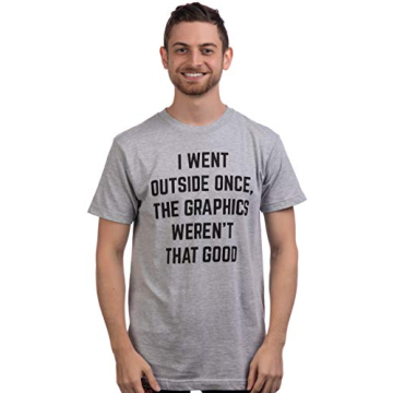 Funny Gamer T-Shirt - I Went Outside Once - Adult Medium