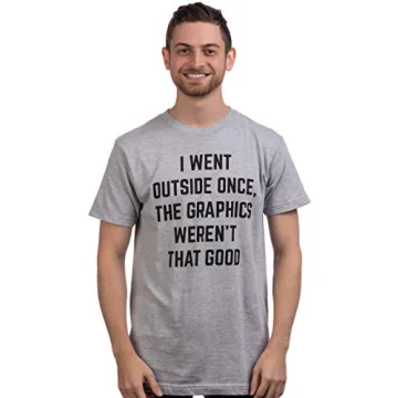 Funny Gamer T-Shirt - I Went Outside Once - Adult Medium