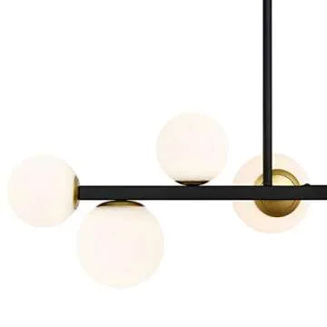 Light Society LS-C415-BK-FR Trieste 8 Chandelier/Island Light, Black/Frosted
