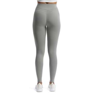 Aoxjox High Waisted Workout Leggings for Women Scrunch Tummy Control Luna Buttery Soft Yoga Pants 26" (Grey, Small)