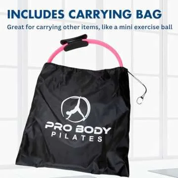 ProBody Pilates Ring Circle – 14 Inch Fitness Ring for Yoga and Other Workouts, Focusing on Toning Inner Thighs, Arms, Core and Back, at Home Pilates Equipment (Pink)