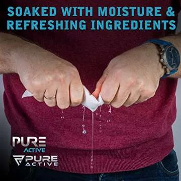 Pure Active Shower Body Wipes, 40 Individually Wrapped for Travel