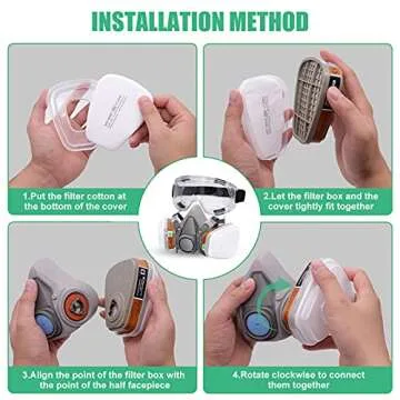 ANUNU Reusable Respirators Half Facepiece Cover for Safety