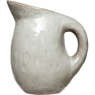 Bloomingville 9.5" Stoneware Pitcher in Bone