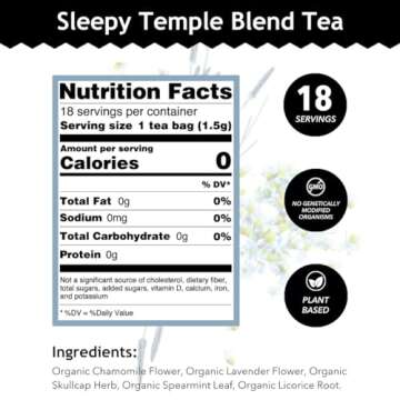 Buddha Teas Sleepy Temple Herbal Tea - Organic & Caffeine Free