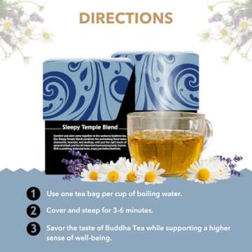 Buddha Teas Sleepy Temple Herbal Tea - Organic & Caffeine Free