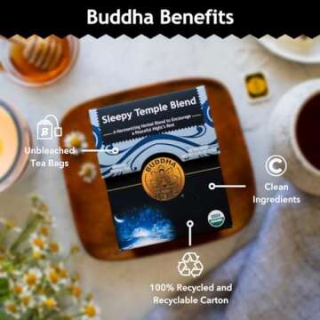 Buddha Teas Sleepy Temple Herbal Tea - Organic & Caffeine Free