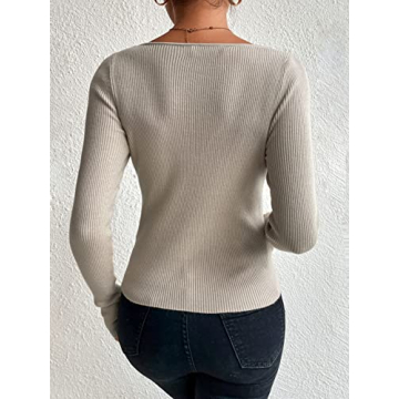 Stylish SweatyRocks Ribbed Knit Top for Everyday Elegance