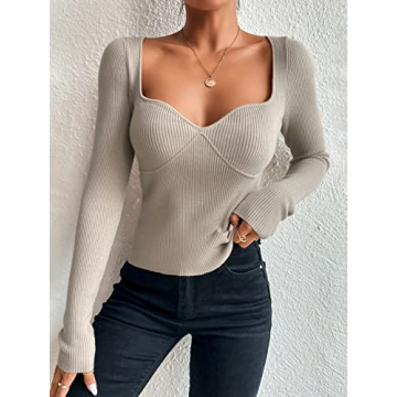 Stylish SweatyRocks Ribbed Knit Top for Everyday Elegance