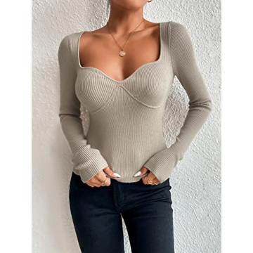 Stylish SweatyRocks Ribbed Knit Top for Everyday Elegance