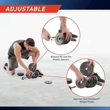 Apex Adjustable Heavy-Duty Exercise Kettlebell Weight Set Strength Training and Weightlifting Equipment for Home Gyms APKB-5009, Grey