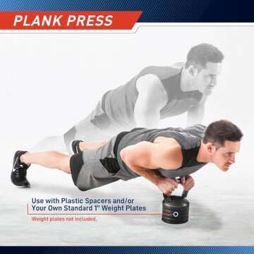 Apex Adjustable Heavy-Duty Exercise Kettlebell Weight Set Strength Training and Weightlifting Equipment for Home Gyms APKB-5009, Grey