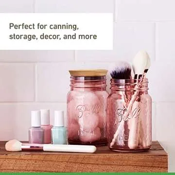 Ball Jar Rose Vintage Regular Mouth Pint Canning Jars, 4 Pack