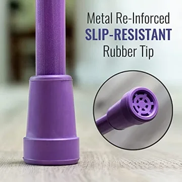 HealthSmart Folding Walking Stick with Soft Grip & Adjustable Design