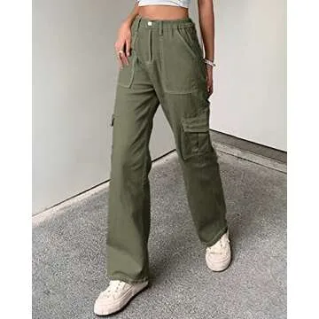 QYANGG High Waist Cargo Pants for Women - Versatile & Stylish