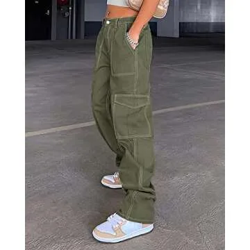 QYANGG High Waist Cargo Pants for Women - Versatile & Stylish