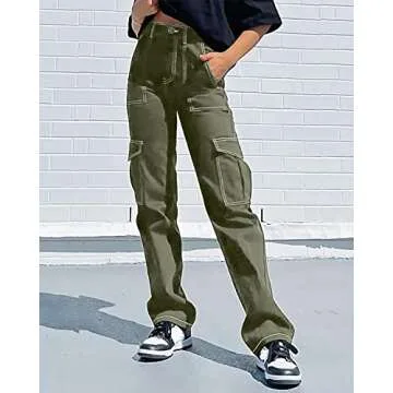 QYANGG High Waist Cargo Pants for Women - Versatile & Stylish