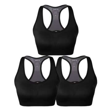Match Racerback Sports Bras for Women – Padded Seamless Strappy Workout Tops for Yoga Gym Running ...