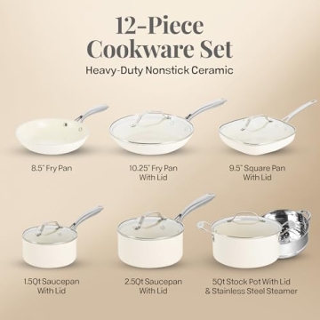Gotham Steel Ceramic Non-Stick Cookware Set - Healthy & Durable