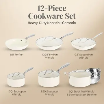 Gotham Steel Ceramic Non-Stick Cookware Set - Healthy & Durable