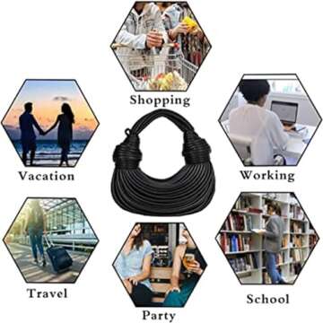 Hand Bread Women's Clutch Top Handle Satchel Shoulder Crossbody Creative Noodles Purses Underarm Bag Handbag (Apricot)