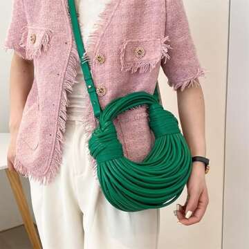 Hand Bread Women's Clutch Top Handle Satchel Shoulder Crossbody Creative Noodles Purses Underarm Bag Handbag (Apricot)