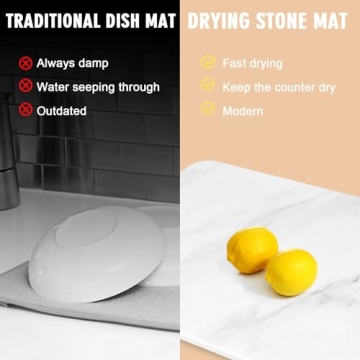 Eco-Friendly Stone Dish Drying Mat - Non-Slip & Heat Resistant