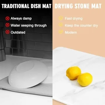 Eco-Friendly Stone Dish Drying Mat - Non-Slip & Heat Resistant