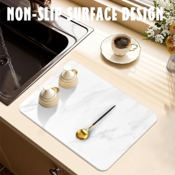 Eco-Friendly Stone Dish Drying Mat - Non-Slip & Heat Resistant