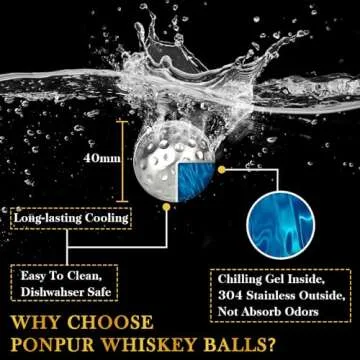 PONPUR Golf Whiskey Balls - Gift Set for Men & Dad