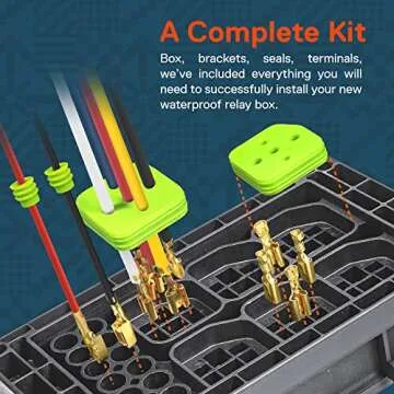 True Mods 12V DC Auto Waterproof Fuse 5-Pin Relay Box Block [6 Bosch Style Relay Holder] [6 ATC/ATO Fusible Holder] Universal Relay Block Box for Automotive Vehicles Cars Marine Boat Light Equipment