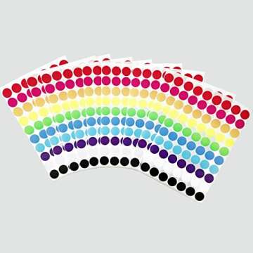 700 PCS Dot Stickers 3/4 Inch Color Coding Labels Round Colored Dot Stickers, 10 Assorted Color Colorful Coding Label Circle Sticker for Toddler Office Student Classroom, 70 Labels/Sheet