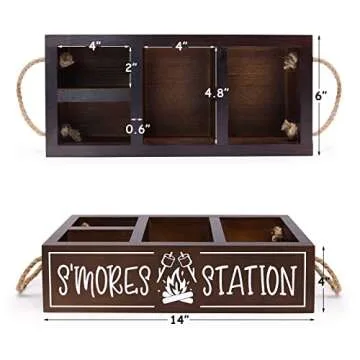 Zingoetrie Rustic S'mores Station Wooden Box for Outdoors