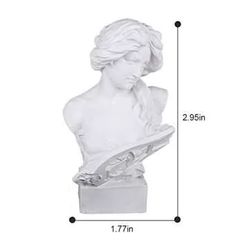 picaru Resin Bust Statue 2.95 Inch White Sculpture
