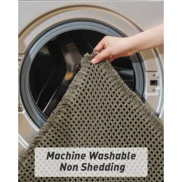 AMOAMI Upgraded Waffle Bath Mat for Ultra Absorbency