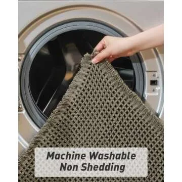 AMOAMI Upgraded Waffle Bath Mat for Ultra Absorbency