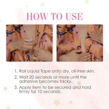 Hollywood Fashion Secrets Liquid Fashion Tape Mini, Roll-On Skin Adhesive, 1 Oz