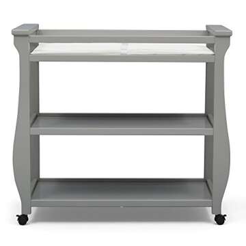 Delta Children Lancaster Changing Table with Wheels and Pad