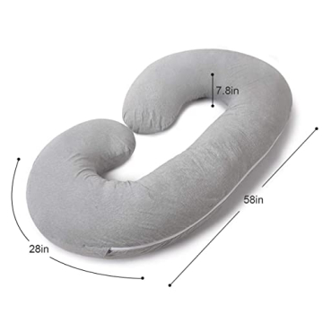 INSEN C-Shaped Pregnancy Pillow for Full-Body Support & Comfort