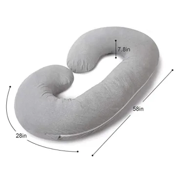 INSEN C-Shaped Pregnancy Pillow for Full-Body Support & Comfort