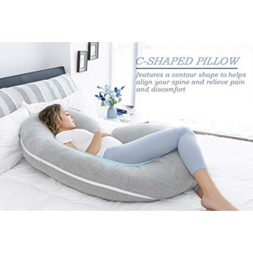 INSEN C-Shaped Pregnancy Pillow for Full-Body Support & Comfort
