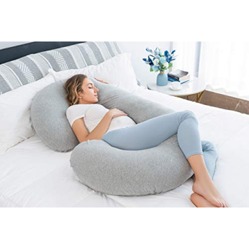 INSEN C-Shaped Pregnancy Pillow for Full-Body Support & Comfort
