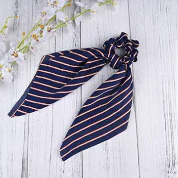 6Pcs Hair Scrunchies Satin Silk Elastic Hair Bands Hair Scarf Ponytail Holder Scrunchy Ties Vintage Accessories for Women Girls