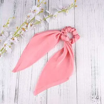 6Pcs Hair Scrunchies Satin Silk Elastic Hair Bands Hair Scarf Ponytail Holder Scrunchy Ties Vintage Accessories for Women Girls