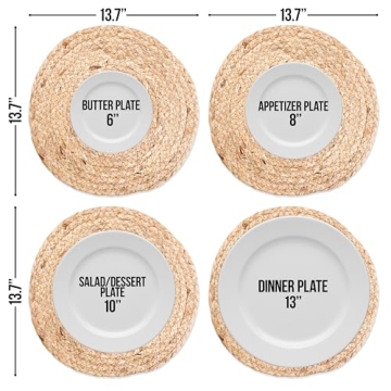 Haxhut Woven Round Placemats Set of 6, Heat Resistant