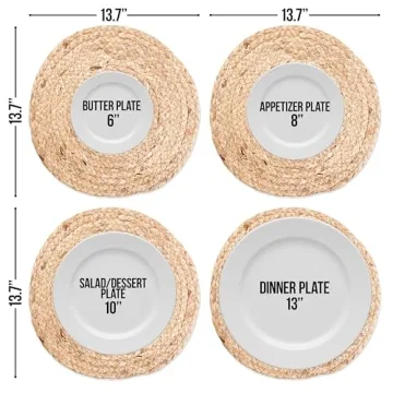 Haxhut Woven Round Placemats Set of 6, Heat Resistant