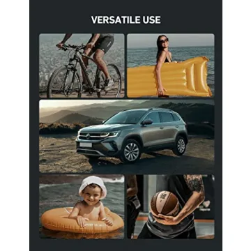 AstroAI Tire Inflator Portable Air Compressor Pump 150PSI 12V DC/110V AC with Dual Metal Motors &LED Light， Automotive Car Accessories&Two mode for car, bicycle tires and air mattresses, Yellow